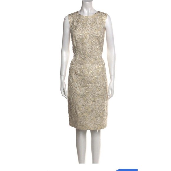Ivory sleeveless sheath dress floral lace embroidery all Boho Cottage Midi Fair - Picture 2 of 12